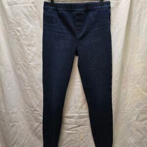 Spanx Jean-ish womans Ankle leggings pull on jeans large 20018R dark blue